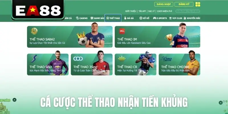 Cá cược thể thao nhận tiền khủng