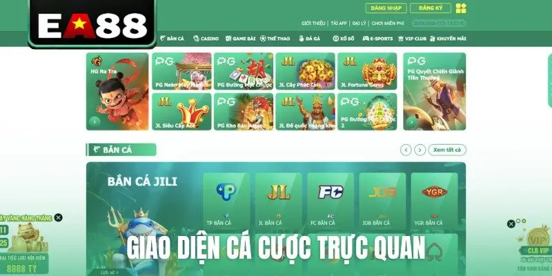 Giao diện cá cược trực quan